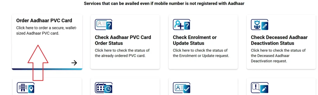  click Order Aadhaar PVC Card